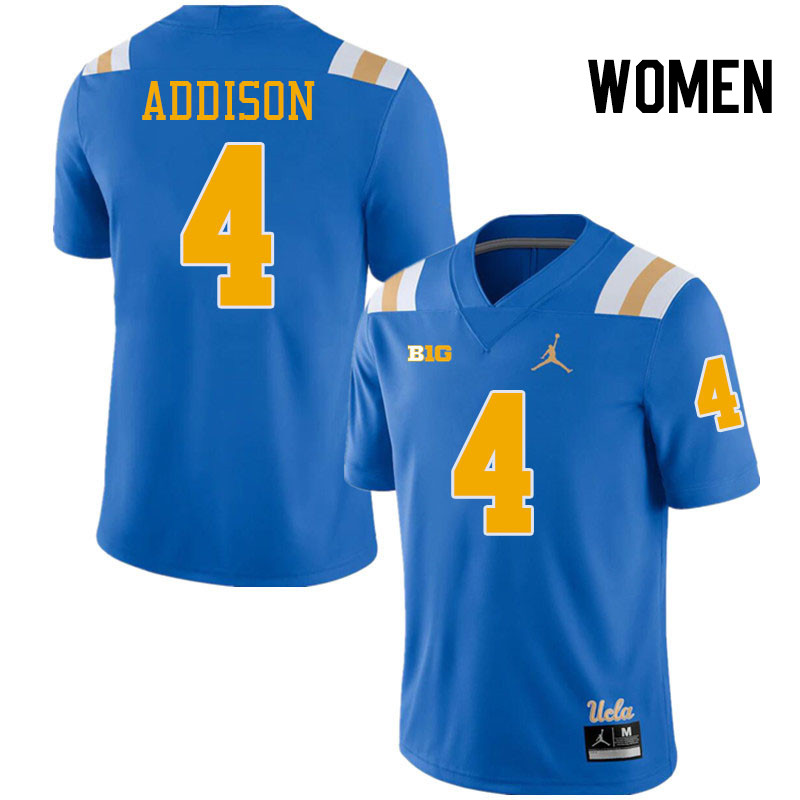 Women #4 Bryan Addison Big 10 Conference College Football Jerseys Stitched-Royal